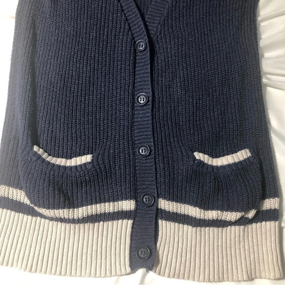 Aeropostale Coastal Grandma V-neck  Cardigan - Navy and White - 100% cotton - Picture 4 of 8